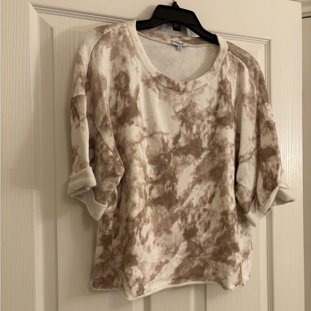 SPLENDID Tie Dyed Pullover Crewneck Short Sleeved Sweater - Picture 3 of 9
